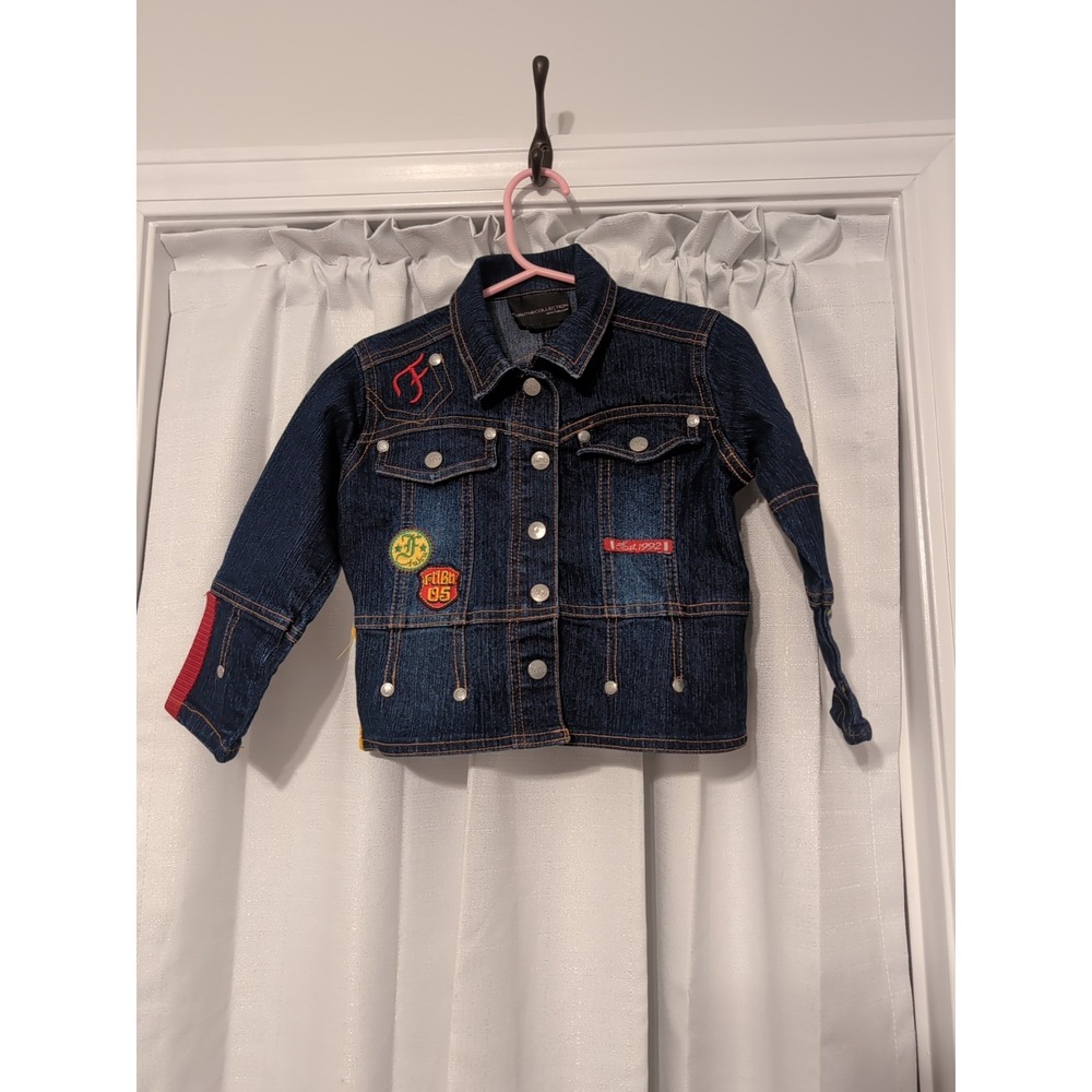 Fubu Y2K Toddler 3T Denim‎ Jeans Snap up Patch Jacket